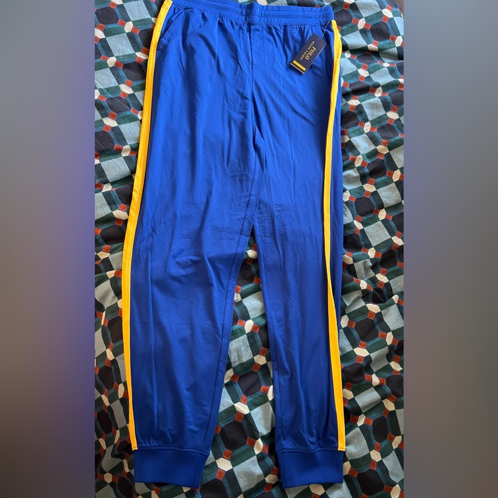 Ralph Lauren Polo Blue Joggers with Yellow Accent